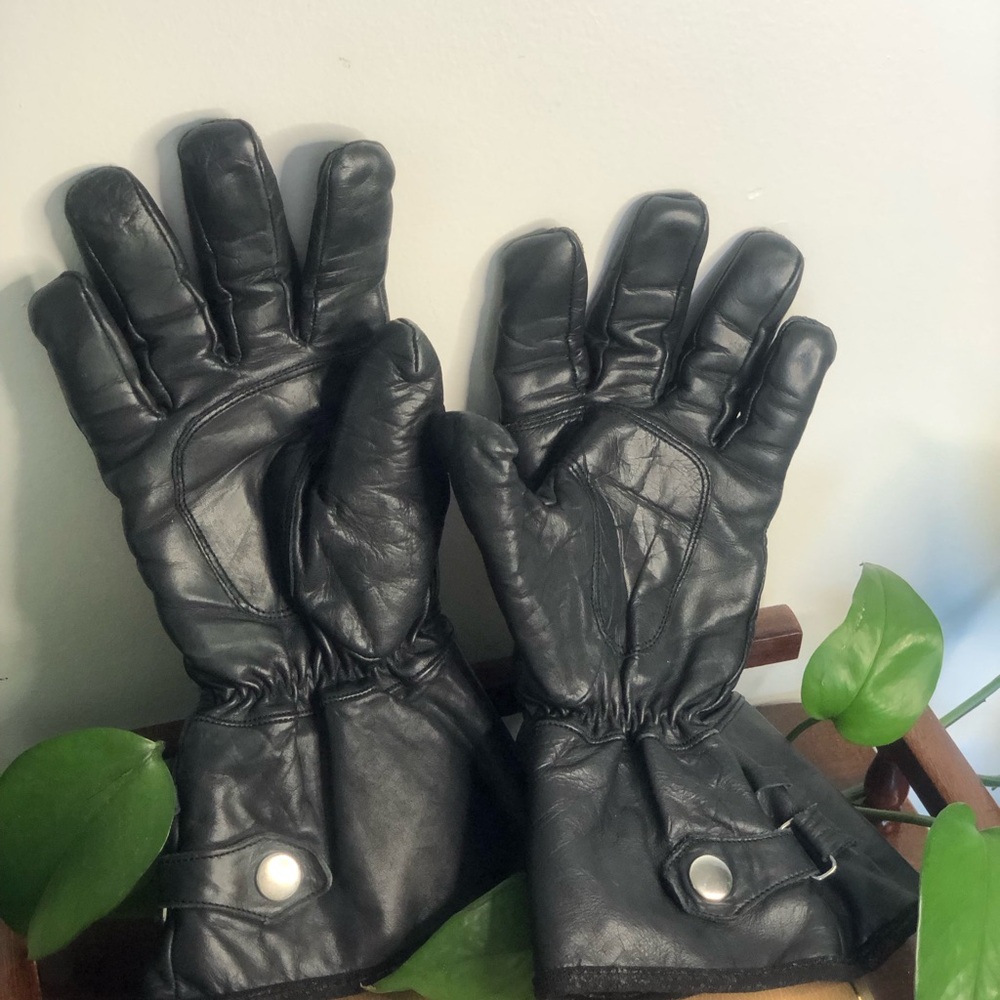 Vintage Leather Gauntlet Motorcycle/Winter Gloves - Size 5